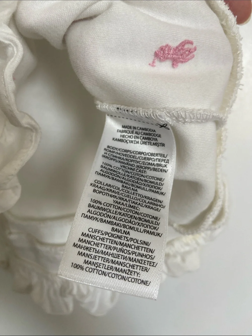 Ralph Lauren White Girls Polo Dress with Pastel Pony Embroidery